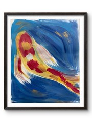 TRANSFORMING KOI 14×11 Expressionistic PAPER Pond Painting Artwork #16