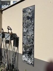 Abstract painting black/white 160×40 cm texture art-pastos acrylic canvas picture
