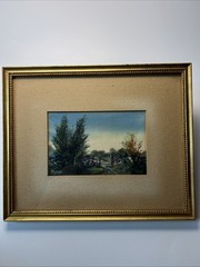 Vintage Pauline Meyer Colyar Landscape Watercolor Stone Wall Countryside