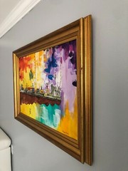 Original painting: Cojimar, remembering his ancestors, Framed 34″ x 42″