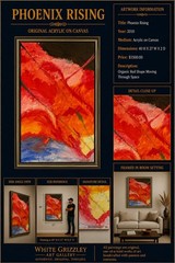 David Hardy Phoenix Rising Original Signed Framed Acrylic Canvas 40×27 2010