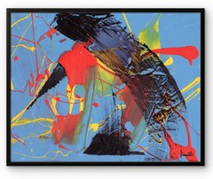 Bold Raw Colorful Urban Painting Contemporary Abstract Art Canvas 11×14 COA G20L