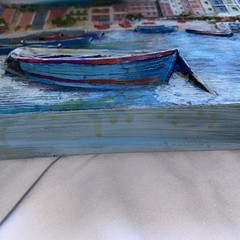 Vintage Ceramic Painting Harbor of Portofino Italy Hand Painted