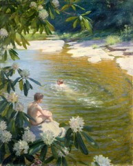 The Swimming Hole Child HD Oil Painting Giclee Print Canvas