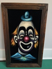 MCM 1960’s Velvet “pop art” Clown painting by Perez
