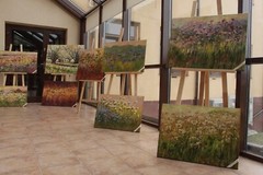 Bird flowers Landscape Original Oil Painting Impressionism Margaret Raven