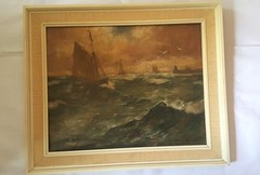 Dutch Oil on Board 50cm x 40cm Signed – in 1960s frame