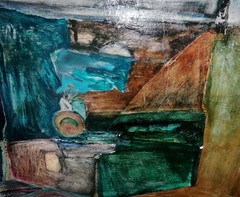 sig. abstract oil painting Signed: Wlodzislaw Sier (1944)