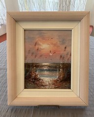 Bernard Duggan Original Signed Seascape Oil Small Painting 9 1/2 x 7 1/2