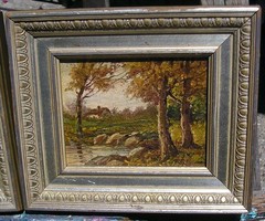 PAIR OF 2 OLD LANDSCAPE PAINTINGS FROM WANAMAKER’S GALLERY PHILADELPHIA, SIGNED!