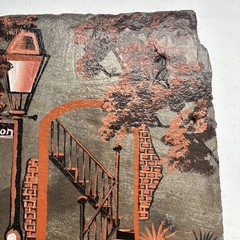Vintage Hand Painted New Orleans Slate Roof Tile Vivian E Laiche 1990 Jazz Art