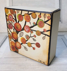 Art on Artesia Lisa Ritchie original OOAK paintings chicken & tree 6×6 Wisconsin