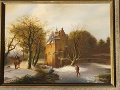R. Jacobi Snowy Winter Scene Oil Painting 20th Century Vtg Signed Framed Holland