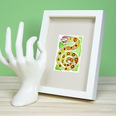 Original painting ACEO Miniature OOAK Snake Art unique trend abstract No. 172