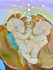 Watercolor Twin Loss Painting God’s Hands Memorial Art Original Bereaved Artwork