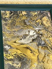 Set Of 3 Acrylic Swirl Paintings In Frames