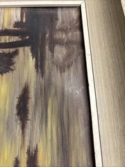 Vintage Signed N. Hooper Hawaiian Sunset Palm Tree Painting On Canvas 16×20