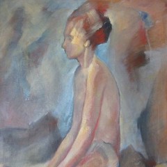 Mid Century Painting Portrait Nude Modernist Expressionism Modernism 28 inches