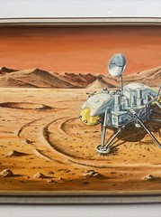 Large Space Painting Craft Vintage Technology Nasa Artist Illustration Listed