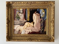 Vintage Russian Erotic Painting after Konstantin Somov Gay Nude Art Deco Oil