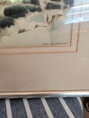 Robert Eric Moore „A Red Fox Trail“ Signed Watercolor Painting Framed And Matted
