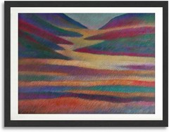Original Framed Oil Pastel Painting of a Cascade Mountain Landscape by Dan Wend