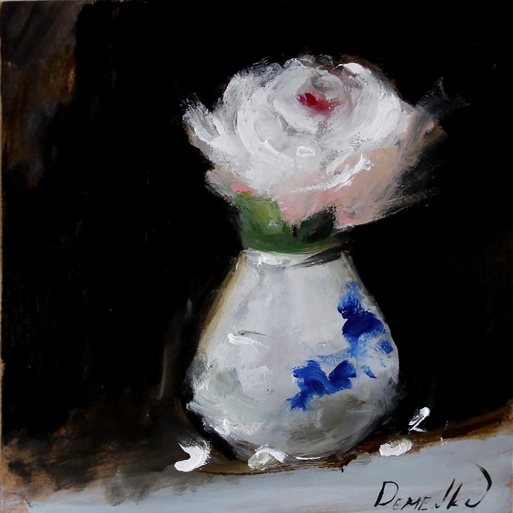 EXOTIC ABSTRACT Flowers PINK PEONIES Still Life Oil painting UKRAINE
