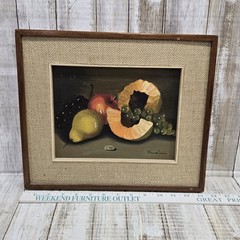 Vintage Original Oil Painting Still Life Realism Fruit Signed Framed