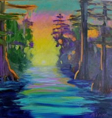 MONA VIVAR Original Large Hand-Painted Landscape Acrylic Art Canvas Wall Decor