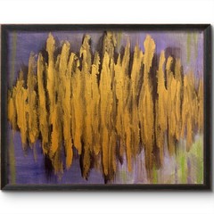 GOLD ABSTRACT CLOUDS 14×11 Original Modern ART Interior Design
