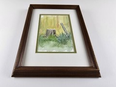 Vintage Original Signed Patricia Bardes Watercolor Painting 13.75×10.75 Framed