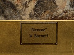 ATTRIB TO W. BARNETT „GLENCOE“ ANTIQUE HIGHLAND WATERCOLOUR PAINTING 44.5X61 CM.