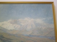 JOHN COMER OIL PAINTING LARGE MOUNTAIN TRANQUIL LANDSCAPE AMERICAN IMPRESSIONIST