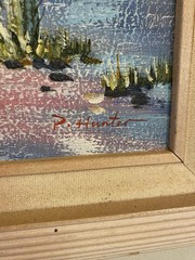 Vintage Southwest Desert Painting – Signed P. Hunter