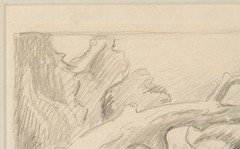 Thomas Hart Benton (1889-1975) Original Graphite Study Nature Scene w Toadstools