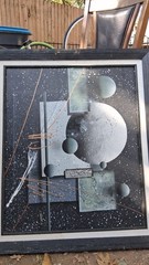 Original Josef JC Kugler Signed Abstract Illusionism 24” X 20” Moons Planets 3D