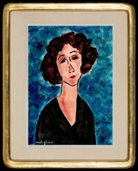 Amedeo Modigliani – watercolor on old paper !!! handmade !!!