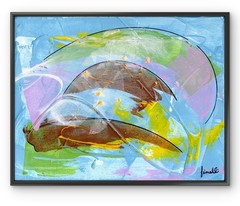 Hand Painted 11×14 Abstract Acrylic Red Teal Canvas FINELLI ORIGINAL Decor G23T