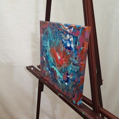Original 10″x10″ Abstract Acrylic Fluid Art Pour Signed Painting (See Video)