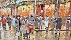 ANTOINE BLANCHARD FRENCH O/C PAINTING WITH PROVENANCE 23″1/2 BY 36″ MAGNIFICENT