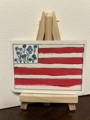 Watercolor And Ink American Flag Aceo In Honor Of America’s 250th Birthday!
