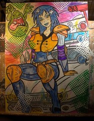 Outsider art Ghostbusters artwork „Old Phantasms die Hard“ 18×24 original Mohler