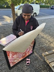 Tanya Bird Mpetyane. Highly collectable Aboriginal art. Inc,COA and Photo’s