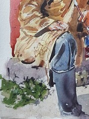 ORIGINAL Small Watercolor Painting 7.1/2″ X 11″ Mongolian Elder sketch