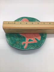 Jessica Tileworks 2022 Original Handmade Bahama Studio Art Plate Dish Flamingo