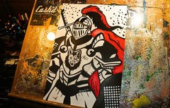 outsider art paintings original „Hard Days Knight“ 12×18 ink and watercolor