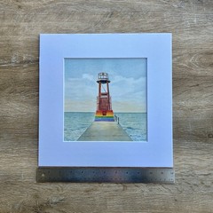 Gay Pride Art – Chicago Hollywood Beach Rainbow Port Light, Square 8×8″