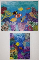 Original Acrylic Painting Ocean Coral Reef Sea Life Deep Sea Canvas Wall Art
