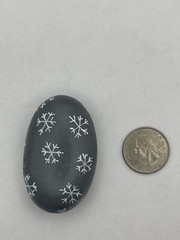 Whimsical Penguin Wearing Snow Hat, Hand Painted Rock, Winter Decor