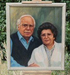 Original Oil Painting on Canvas – Portrait Older Married Couple, Signed, Framed